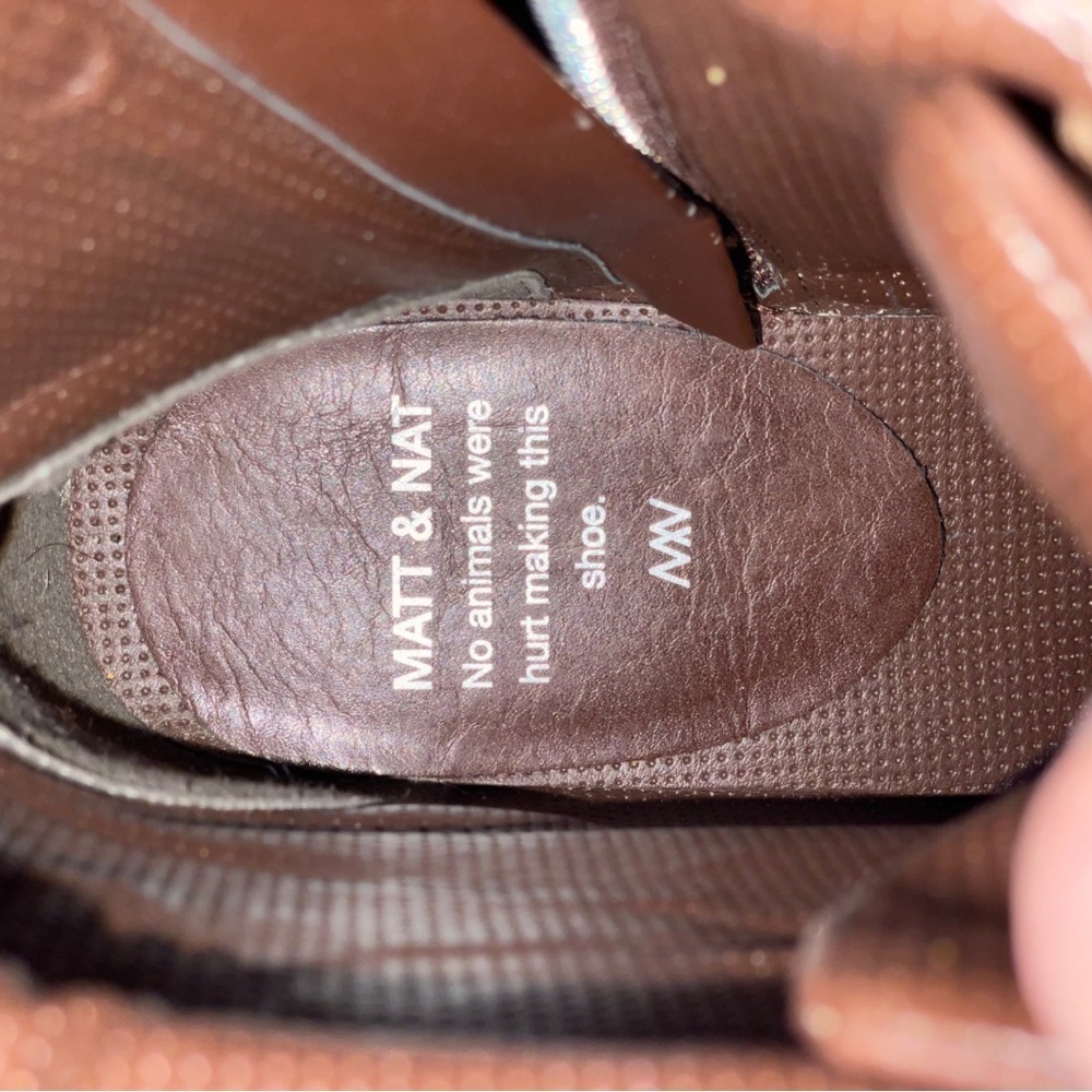 Matt & Nat Brown Potter Combat Boots Lace-Up Zip-up Design - Picture 8 of 10